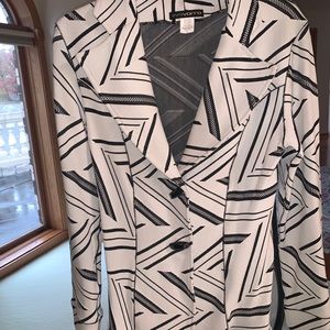 Black and white button jacket